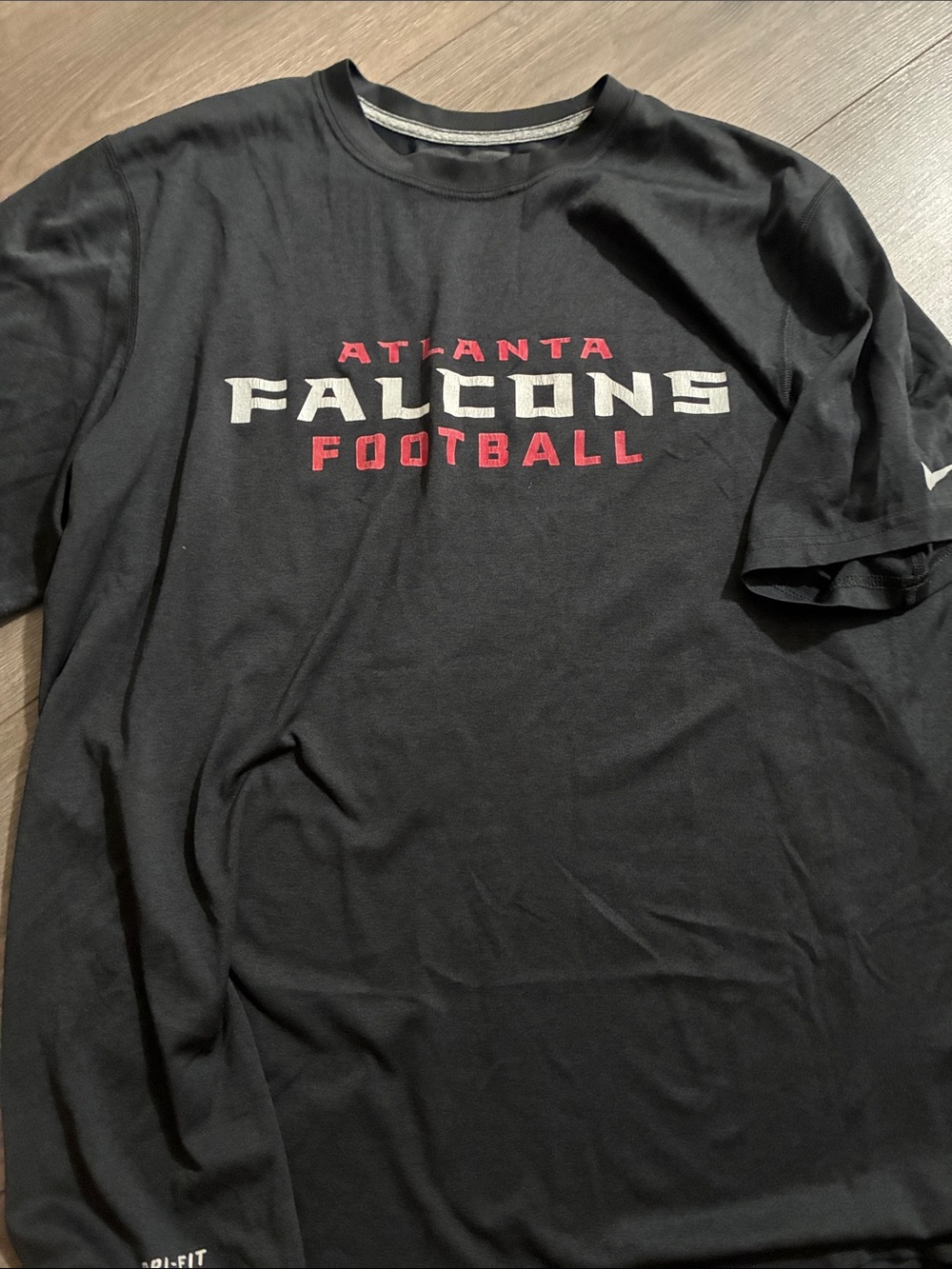 Nike Atlanta Falcons Black T-Shirt with Red and White Logo